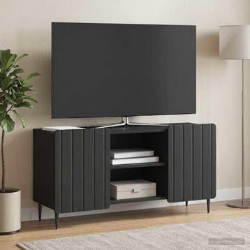 vidaXL TV-kast 102 x 34,5 x 52 cm Zwart Bewerkt hout, Minder dan 50 cm, Verzenden, Nieuw, Minder dan 100 cm