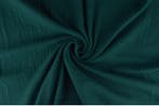 10 meter mousseline stof - Donker petrol - Double gauze, Overige kleuren, 120 cm of meer, Ophalen of Verzenden, Katoen