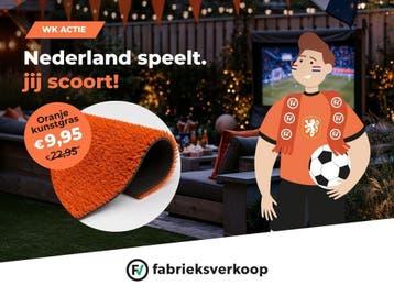 Oranje kunstgras WK-actie | nu €9,95 per m² (was €22,95), Ophalen, Nieuw
