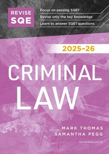 9781917183352 Revise SQE Criminal Law 2025/26, Verzenden, Nieuw, Mark Thomas