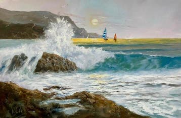 Mario Roig Vidal - Horizonte Dorado, Antiek en Kunst