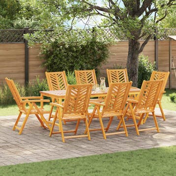 vidaXL Tuinstoel 8 st Bruin Massief Acaciahout, Tuin en Terras, Tuinstoelen, Verzenden, Nieuw