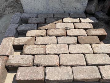 Oude gebakken Keiformaten Doesburg Rood Paars, KF,, Tuin en Terras, Ophalen of Verzenden, Nieuw, Keramiek, Klinkers