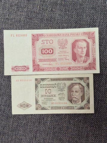 Polen. - 10 and 100 Zlotych 1948 - Pick 136 and 139a (Zonder