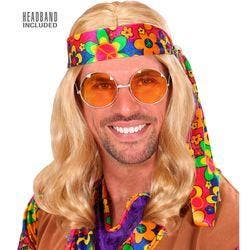 Pruik Hippie Lennon Blond, Verzenden, Nieuw