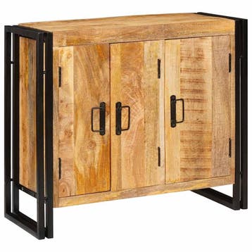 vidaXL Dressoir Bruin 80 x 33 x 70 cm massief mangohout, Verzenden, Nieuw, 50 tot 100 cm, 25 tot 50 cm