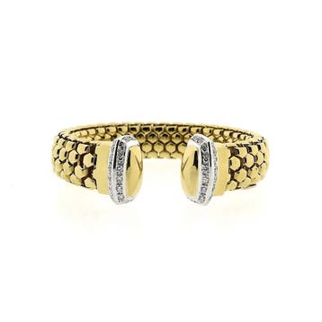 Fope bicolor gouden armband met diamant 0,80 ct, Gebruikt, Ophalen of Verzenden, Met edelsteen, Goud