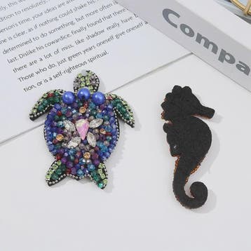 Handgemaakte Kralen Patches Zee Dieren - DIY Naaiaccessoires