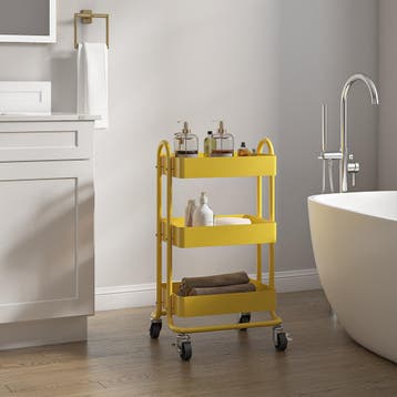 [en.casa] Keukentrolley Pyhäntä met 3 manden 78,5x46x35 cm g, Verzenden