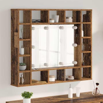 vidaXL Spiegelkast Oud hout 91 x 15 x 76,5 cm Bewerkt hout, Verzenden, Nieuw