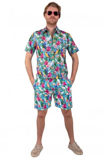 Korte Broek Hawaii Papegaaien Blauw, Ophalen of Verzenden, Nieuw