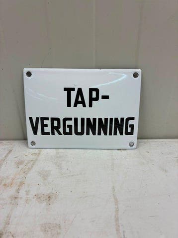 Tap-Vergunning – Nederlands Emaille Horecabord – Café &