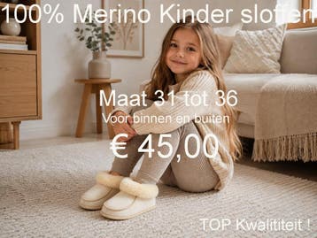 Kindersloffen Pantoffels 100% Merino wol M 23 tot 30 €39,95, Ophalen of Verzenden, Nieuw