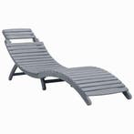 vidaXL Ligbed massief acaciahout greywash, Tuin en Terras, Ligbedden, Verzenden, Nieuw