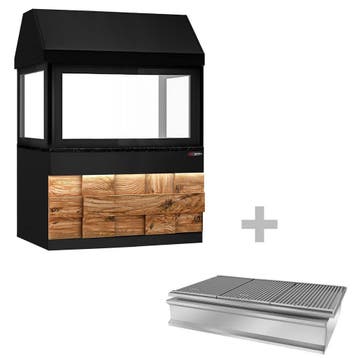 GGM Gastro | Houtskoolgrill TORONTO - 1500mm - Houten |, Huis en Inrichting, Verzenden, Nieuw, Effen