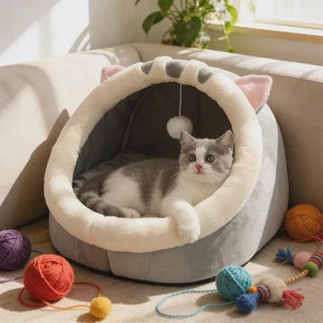 Schattig Cartoon Katten- en Hondenhok - Opvouwbaar, Wasbaar, Verzenden, Nieuw