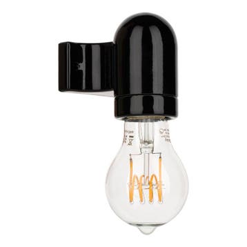 Bailey Wandlamp Porselein E27 Zwart - haaks opbouwarmatuu..., Ophalen of Verzenden, Nieuw