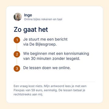 Bijles rekenen en taal voor de basisschool, online, Privéles, Bijles
