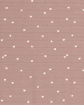 Tricot/Jersey Hartjes & Strepen Oud Roze, Nieuw, Roze