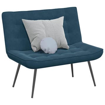 vidaXL Bankje 110x74x84 cm fluweel blauw, Verzenden, Nieuw, Stof, Minder dan 150 cm