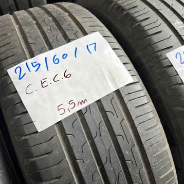 2 x Continental EcoContact 6 215-60-17 Zomerbanden 5,5mm, 17 inch, Ophalen of Verzenden, Band(en), Personenwagen