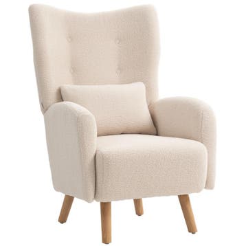 Accentstoel, Gestoffeerde Stoel Met Pluche Bekleding, Schuim, Huis en Inrichting, Woonaccessoires | Kussens, Verzenden, Nieuw