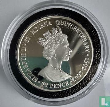 Sint-Helena 50 pence 2002 (PROOF) St. Helena quincentena..., Verzenden, Overige landen, Losse munt, Goud