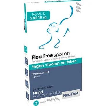 Flea Free Spot-On Hond 2-10 kg 3 pipetten (Vlooien - Teken)