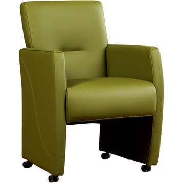 Leren eetkamerstoel Pleasure - Toledo Apple Green (groen) -, Eigentijds, Modern, Overige kleuren, Nieuw, Leer