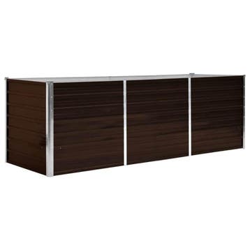 Verhoogde Bloembak Bruin 240x80cm | Tweedekansje | OP=OP, 100 cm of meer, Ophalen of Verzenden, Zo goed als nieuw, Metaal