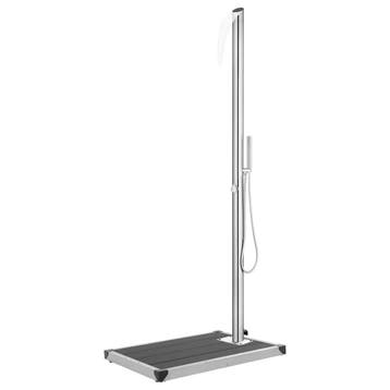 vidaXL Buitendouche met grijze basis 225 cm roestvrij staal, Tuin en Terras, Verzenden, Nieuw