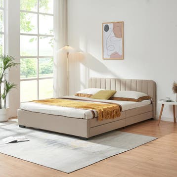 Bed Nofrenna met matras en 4 bedlades [en.casa], Verzenden, Nieuw