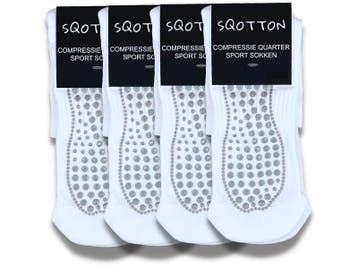 4 paar Quarter Sportsokken - Antislip in sportschoenen - Wit, Kleding | Heren, Sokken en Kousen, Verzenden, Nieuw
