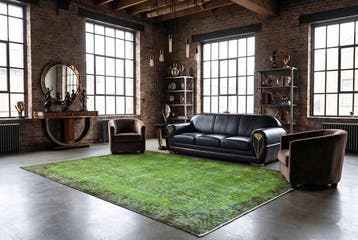 Groene vintage - Vloerkleed - 275 cm - 175 cm - met, Nieuw