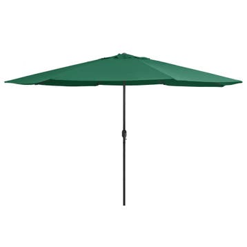 vidaXL Parasol met metalen paal 390 cm groen, Verzenden, Nieuw, 3 tot 4 meter