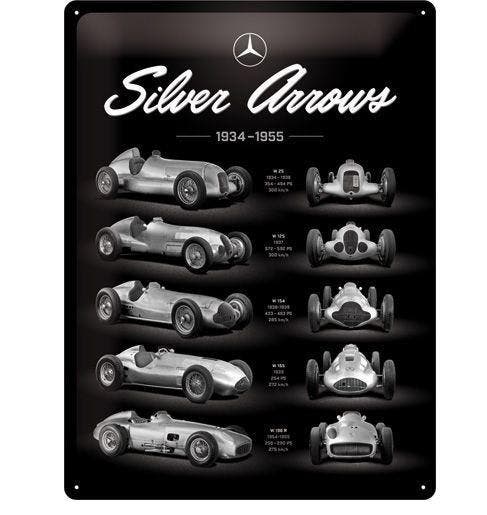 Mercedes silver arrows reclamebord, Verzamelen, Merken en Reclamevoorwerpen, Nieuw, Ophalen of Verzenden