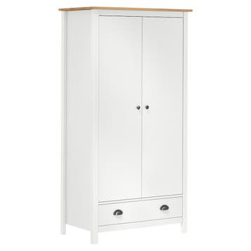 vidaXL Kledingkast Hill 2 deuren 89x50x170 cm massief, Verzenden, Nieuw