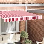 vidaXL Markies Valance Rood en Wit 230 x 20 cm Canvas, Tuin en Terras, Verzenden, Nieuw