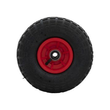 Steekwagenwiel 4.10/3.50-4 asgat 16 mm met kunststof rode, Doe-het-zelf en Verbouw, Transportwagens, Ophalen of Verzenden, Nieuw