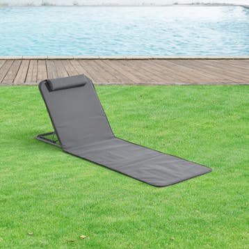 Strandmat Donostia met rugleuning set van 2 donkergrijs [en., Verzenden, Nieuw