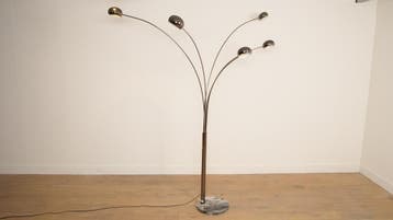 Vintage design vloerlamp | Cottex Sweden | 5-armig, Huis en Inrichting, Lampen | Vloerlampen, Ophalen of Verzenden, Nieuw