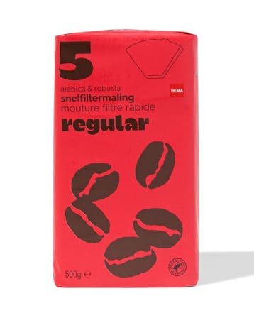 HEMA Filterkoffie regular - 500 gram 2 voor 11.99, Verzenden, Nieuw
