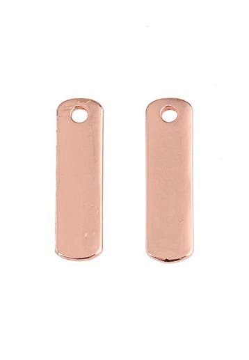 2 x metalen naamlabel hangers rechthoek 22x6mm rose gold, Ophalen of Verzenden, Nieuw, Bedel