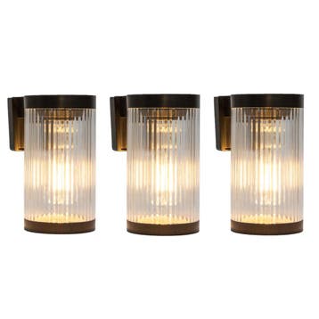 3x Aurelia Solar LED Muurlamp Zwart Tuinverlichting, Verzenden, Nieuw