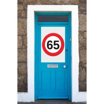 Mega poster 65 jaar verkeersbord - 65 jaar versiering, Ophalen of Verzenden, Nieuw