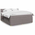 vidaXL Boxspring met matras stof taupe 180x200 cm, Eenpersoons, Verzenden, Nieuw, 80 cm