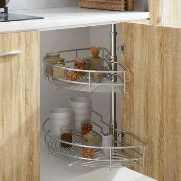 vidaXL Draadmand keuken 2-laags 180 graden 75x38x80 cm, Verzenden, Nieuw
