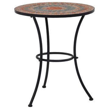 vidaXL Bistrotafel mozaïek 60 cm keramiek oranje en grijs, Tuin en Terras, Verzenden, Nieuw