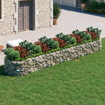 vidaXL Gabion plantenbak verhoogd 500x100x50 cm, Tuin en Terras, 100 cm of meer, Verzenden, Nieuw, Metaal