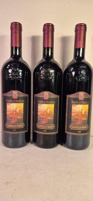 1997 Castello Banfi - Brunello di Montalcino - 3 Flessen, Nieuw
